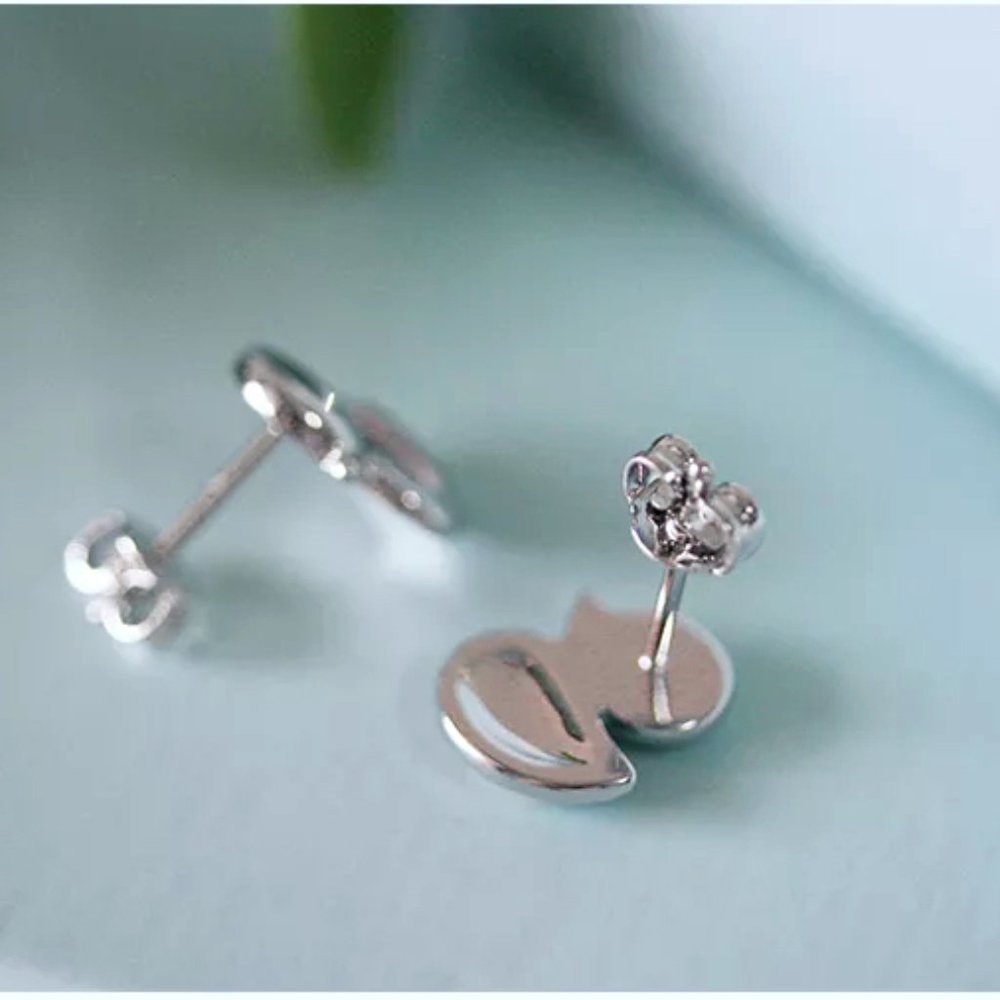 Cute Silver Duck Earrings With Rose Gold Wing And Swarovski Crystal - Picture 10 of 10